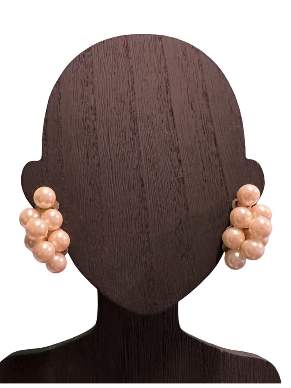 Cluster Faux Pearl Clip-On Earrings Gold Tone Vintage Style